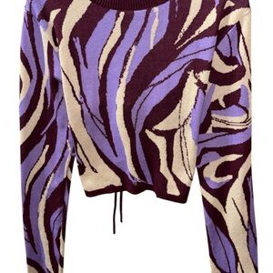 Klesis Stylish Purple and Cream Knit Top